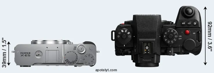 Compare X-E5 versus S1 II top