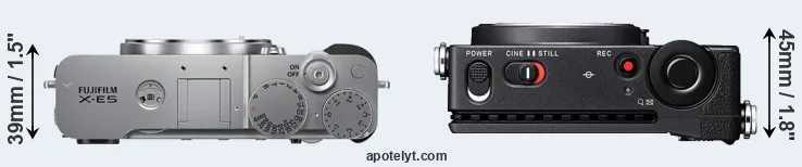 Compare X-E5 versus fp L top