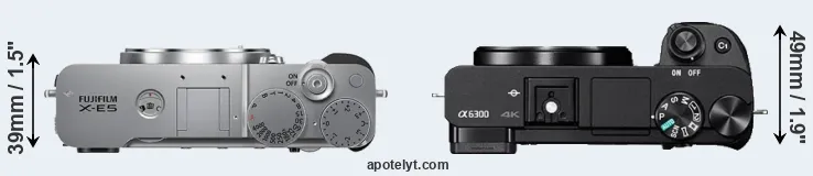 Compare X-E5 versus A6300 top