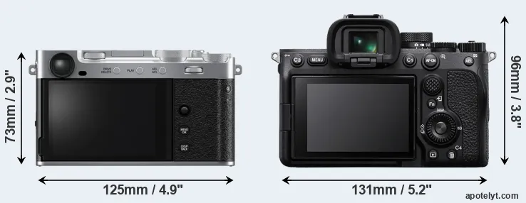 Comparison X-E5 or A7 IV rear