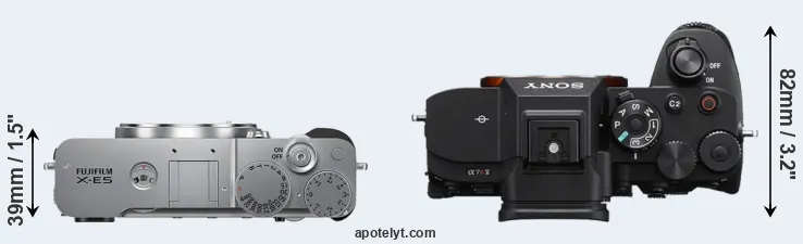Compare X-E5 versus A7R V top