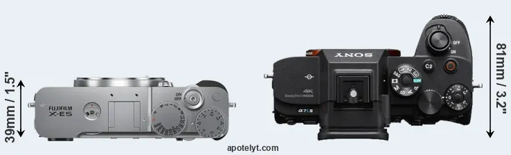 Compare X-E5 versus A7S III top