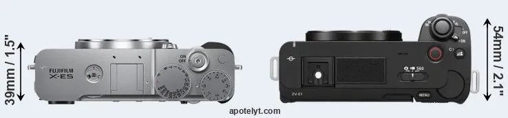 Compare X-E5 versus ZV-E1 top