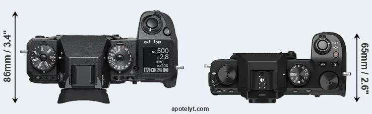 Compare X-H1 versus X-S10 top