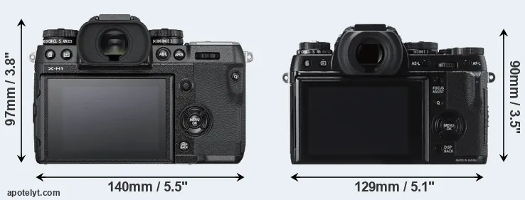 Comparison X-H1 or X-T1 rear