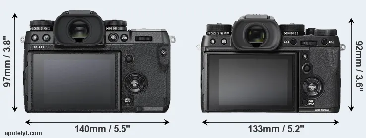 Comparison X-H1 or X-T2 rear