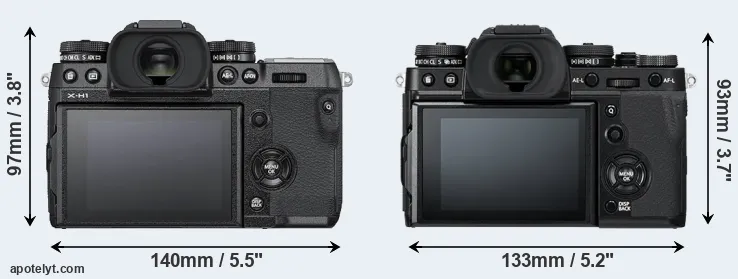Comparison X-H1 or X-T3 rear