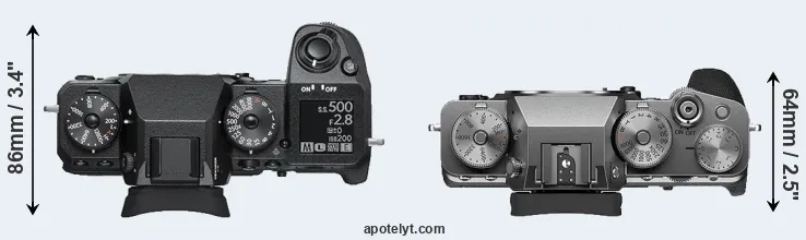 Compare X-H1 versus X-T4 top