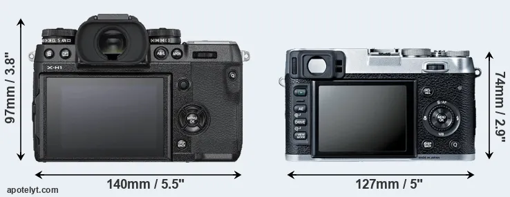 Comparison X-H1 or X100S rear