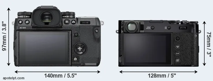 Comparison X-H1 or X100V rear