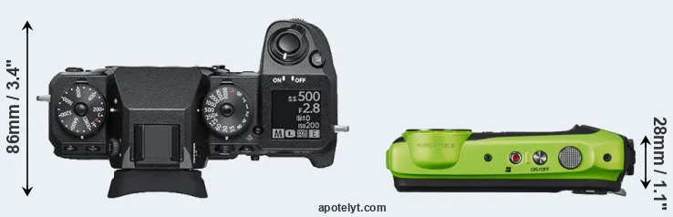 Compare X-H1 versus XP120 top