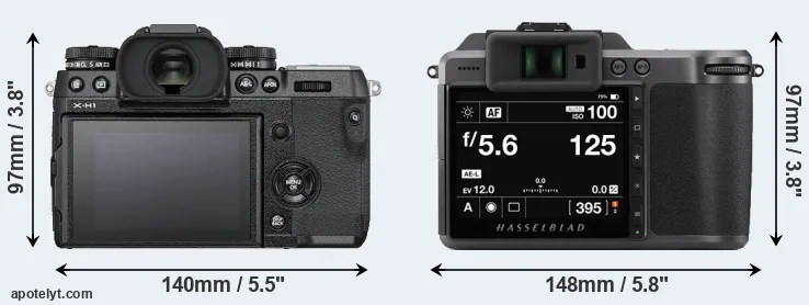 Comparison X-H1 or X1D II rear