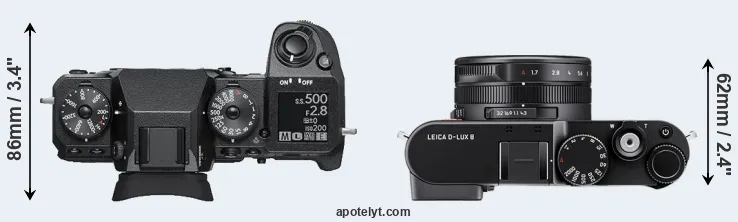 Compare X-H1 versus D-LUX 8 top