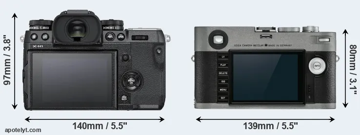 Comparison X-H1 or M-E Typ 240 rear