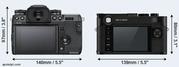 Comparison X-H1 or M10-P rear