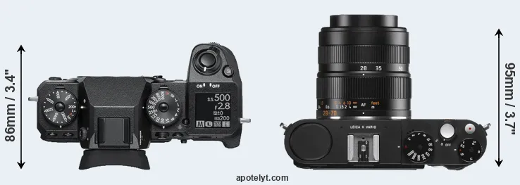 Compare X-H1 versus X Vario top