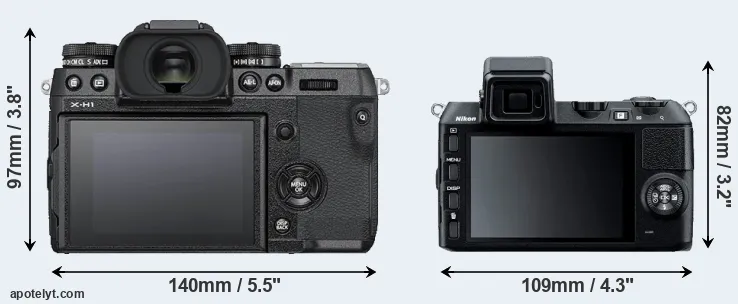 Comparison X-H1 or V2 rear
