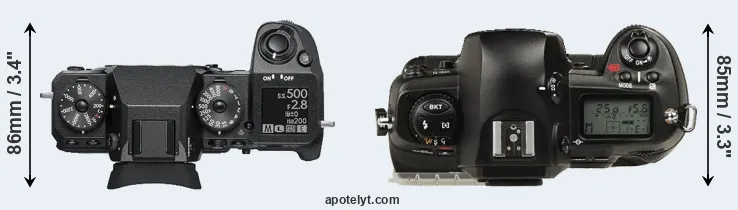 Compare X-H1 versus D1 top