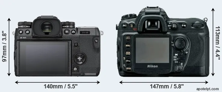 Comparison X-H1 or D200 rear