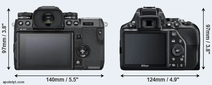 Comparison X-H1 or D3500 rear