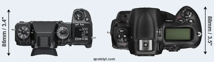 Compare X-H1 versus D3X top