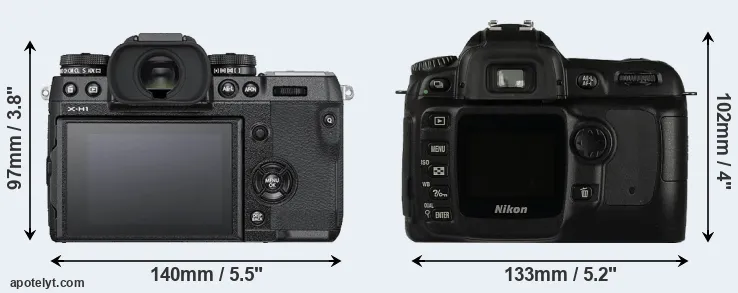 Comparison X-H1 or D50 rear