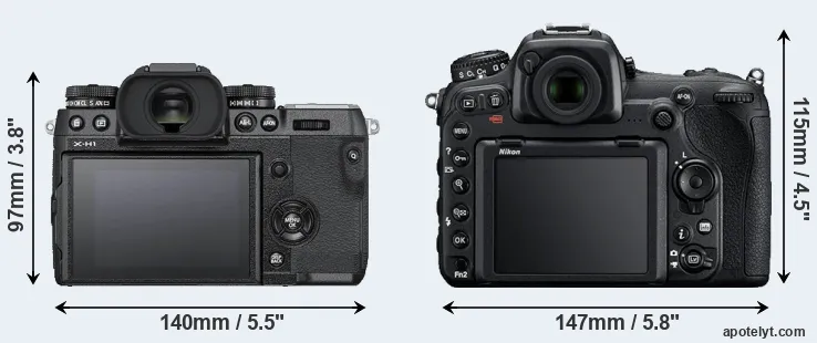 Comparison X-H1 or D500 rear