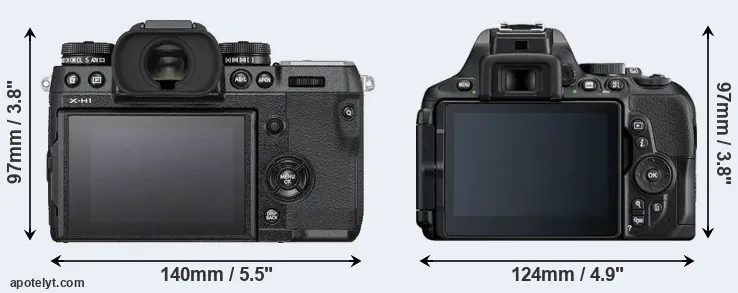 Comparison X-H1 or D5600 rear