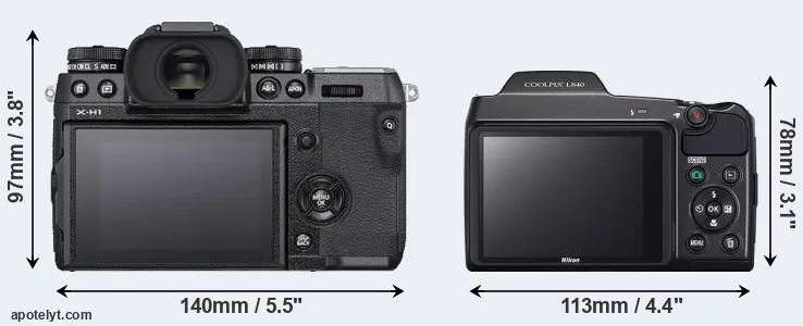 Comparison X-H1 or L840 rear