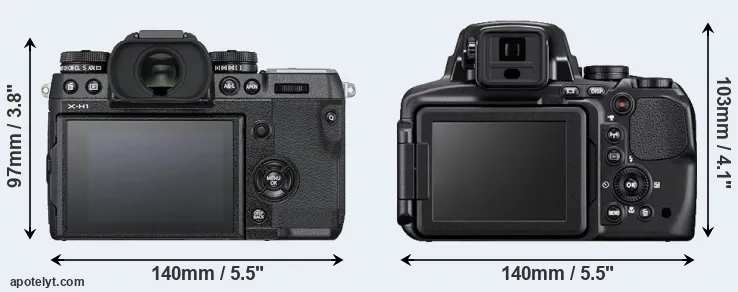 Comparison X-H1 or P900 rear