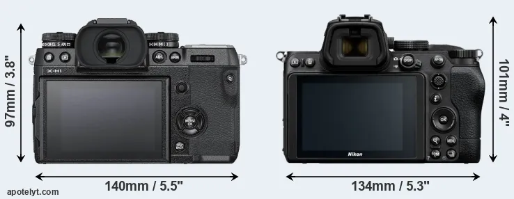 Comparison X-H1 or Z5 rear