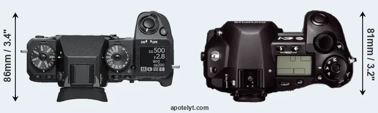 Compare X-H1 versus E-1 top