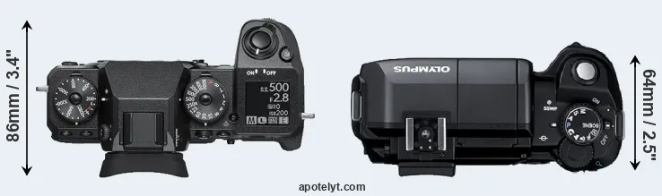 Compare X-H1 versus E-300 top