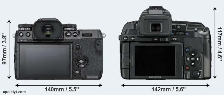 Comparison X-H1 or E-5 rear