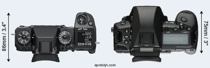 Compare X-H1 versus E-5 top