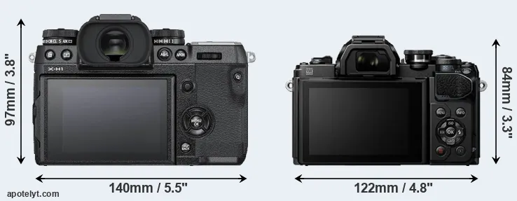 Comparison X-H1 or E-M10 III rear