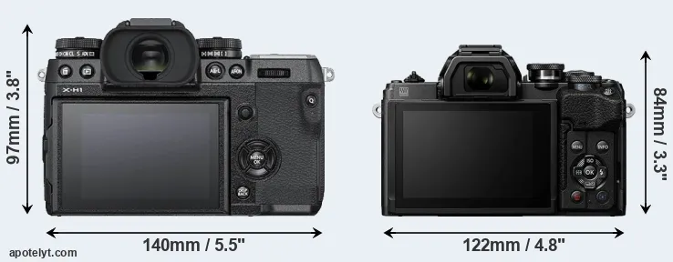 Comparison X-H1 or E-M10 IV rear