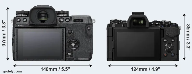 Comparison X-H1 or E-M5 II rear