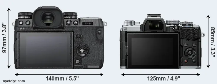 Comparison X-H1 or E-M5 III rear