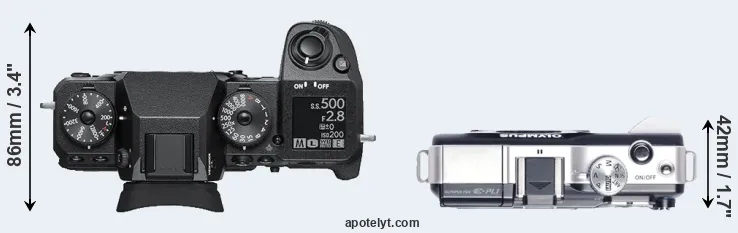 Compare X-H1 versus E-PL1 top