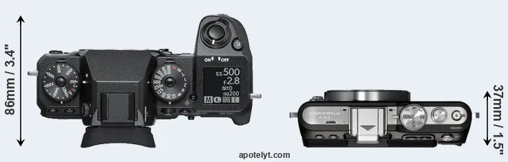 Compare X-H1 versus E-PL3 top