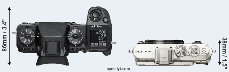 Compare X-H1 versus E-PL8 top