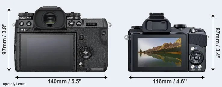 Comparison X-H1 or Stylus 1 rear
