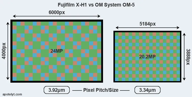 X-H1 versus OM-5 MP