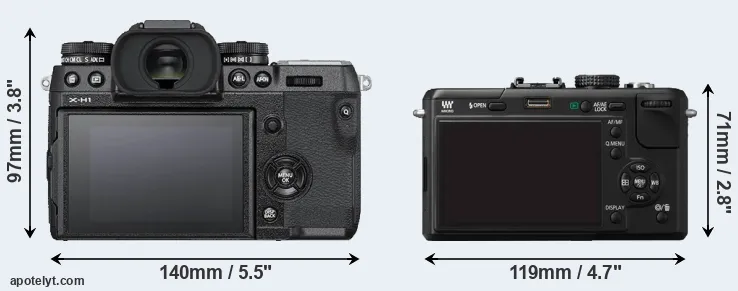 Comparison X-H1 or GF1 rear