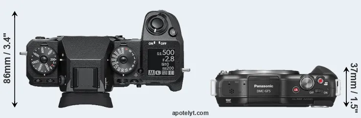 Compare X-H1 versus GF5 top