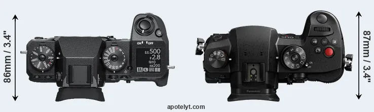 Compare X-H1 versus GH5 II top