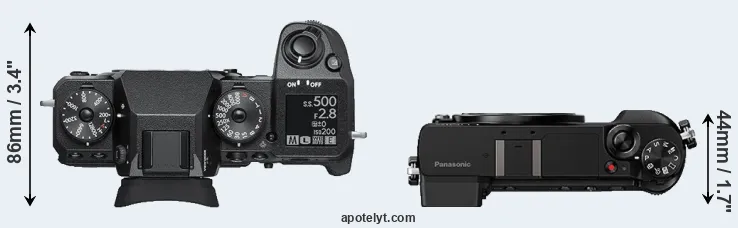 Compare X-H1 versus GX80 top