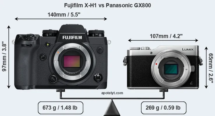 Size Fujifilm X-H1 vs Panasonic GX800