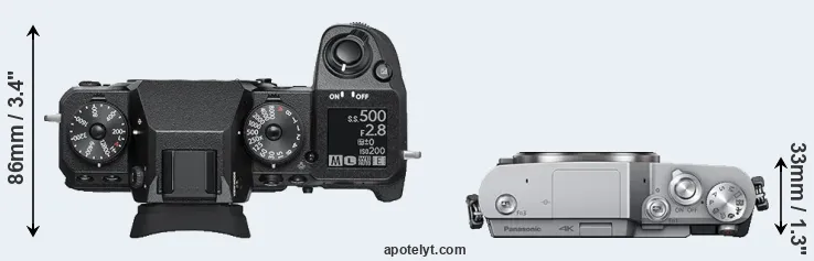 Compare X-H1 versus GX800 top